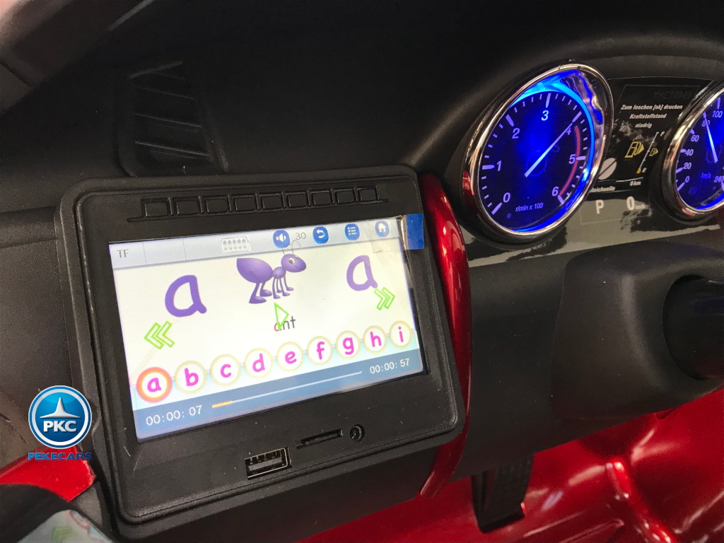 Coche eléctrico para niños Land Rover Discovery 12V MP4 rojo metalizado