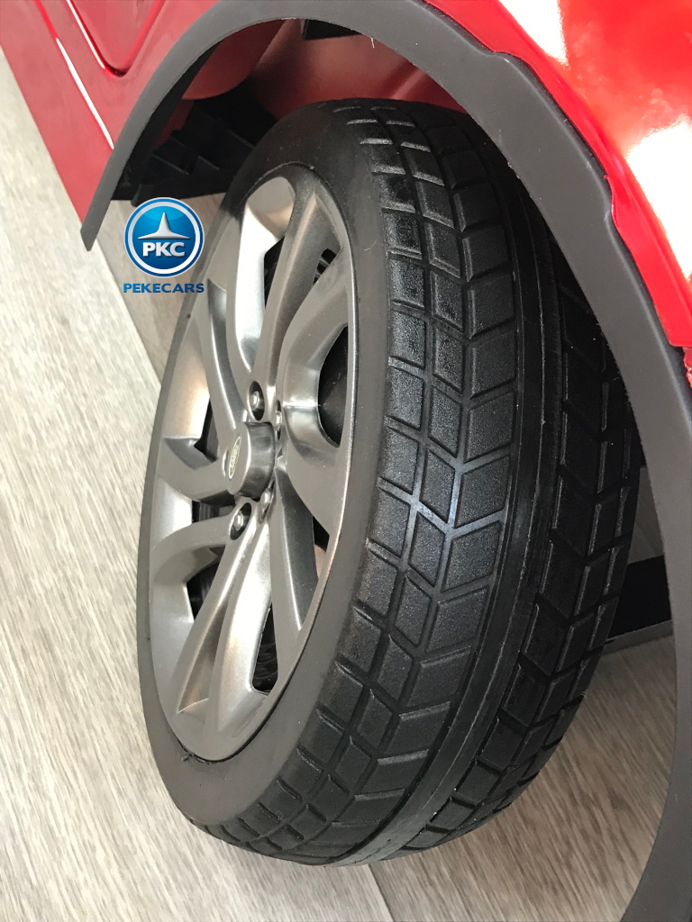 Coche eléctrico para niños Land Rover Discovery 12V MP4 rojo metalizado ruedas de caucho antipinchazos