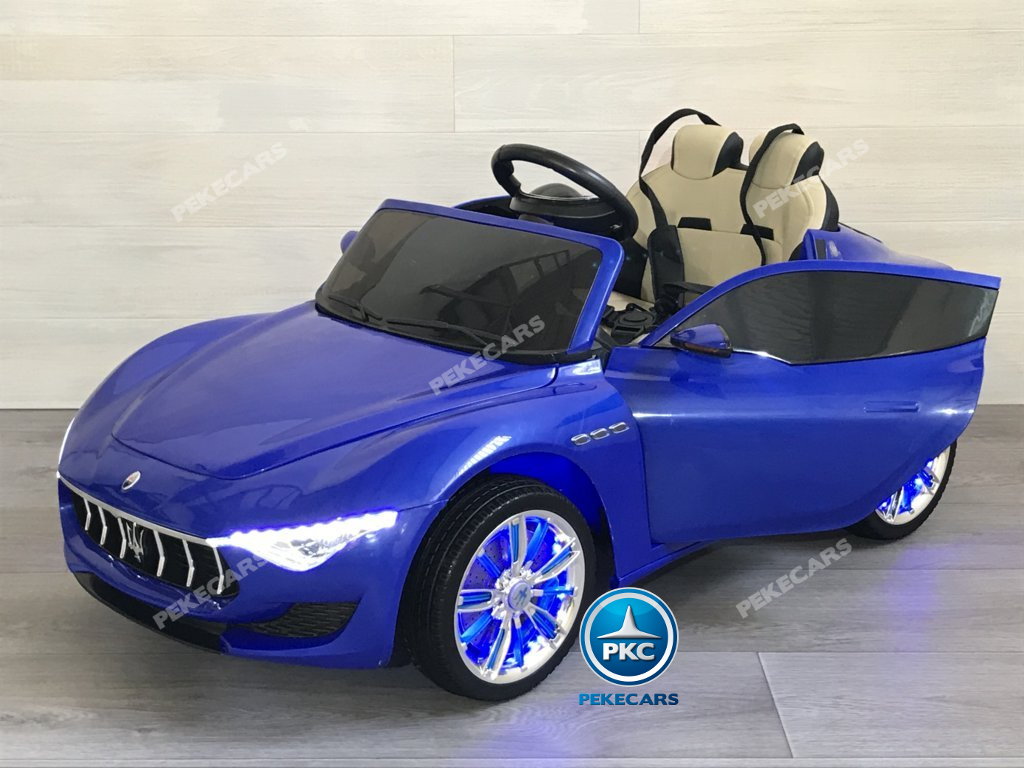 Coche electrico infantil Maserati Alfieri Azul con Pantalla MP4 con apertura de puertas