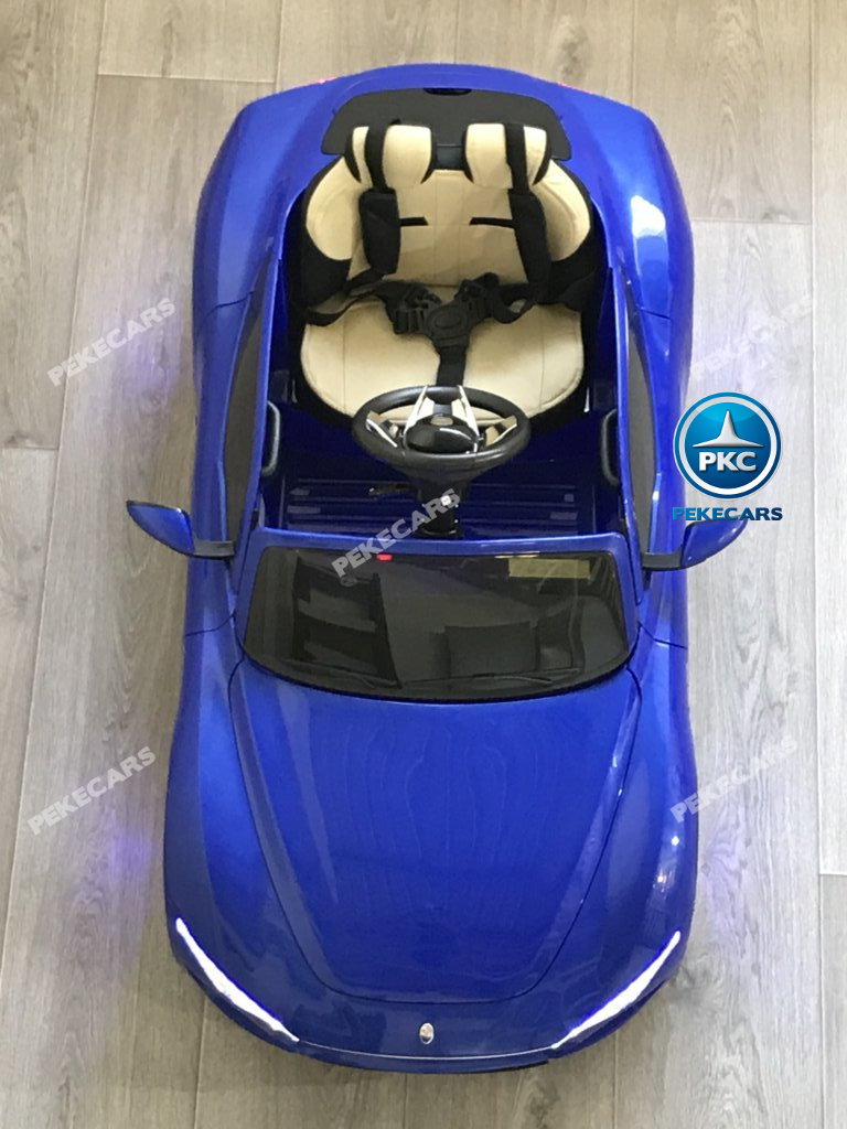 Coche electrico infantil Maserati Alfieri Azul con Pantalla MP4 aereo