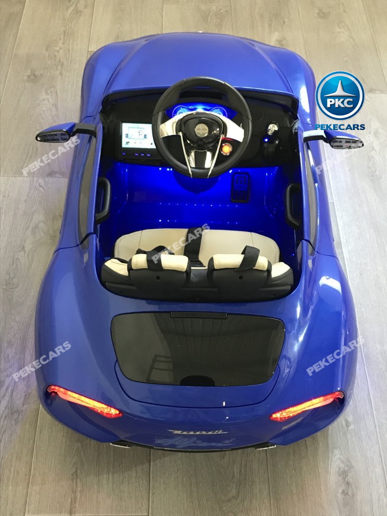 Coche electrico para niños Maserati Alfieri Azul con Pantalla MP4 desde arriba