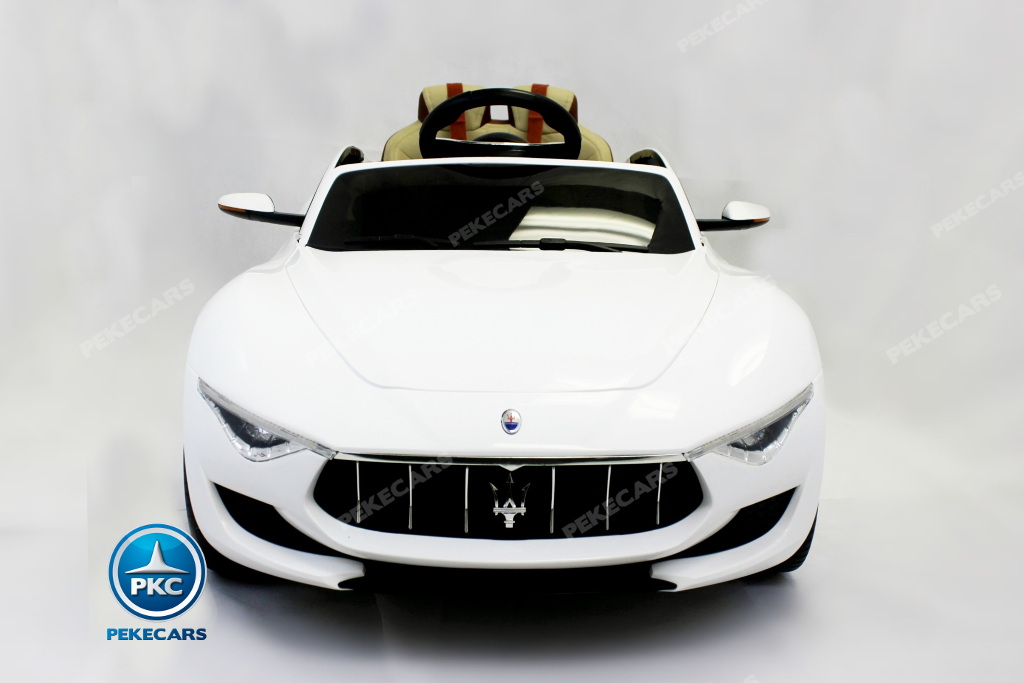Coche electrico para niños Maserati Alfieri Blanco con Pantalla MP4 vista principal