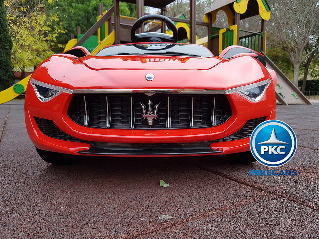 Coche electrico para niños Maserati Alfieri Rojo con Pantalla MP4 vista frontal