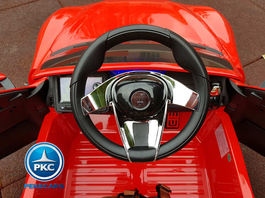 Coche electrico para niños Maserati Alfieri Rojo con Pantalla MP4 desde arriba