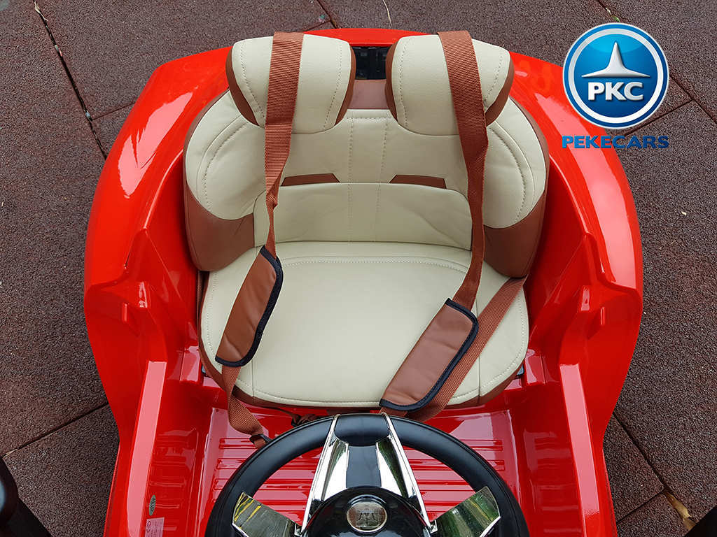 Coche electrico infantil Maserati Alfieri Rojo con Pantalla MP4 asiento piel