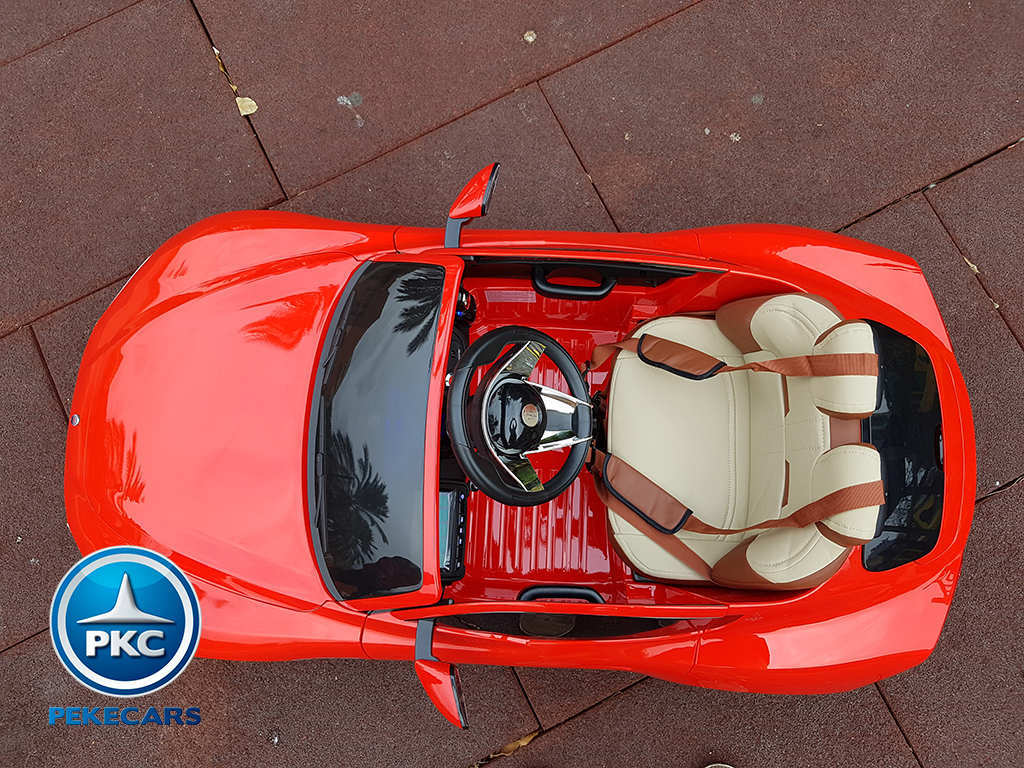 Coche electrico infantil Maserati Alfieri Rojo con Pantalla MP4 boton de arranque