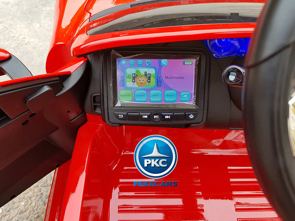 Coche electrico para niños Maserati Alfieri Rojo con Pantalla MP4 ruedas con luces