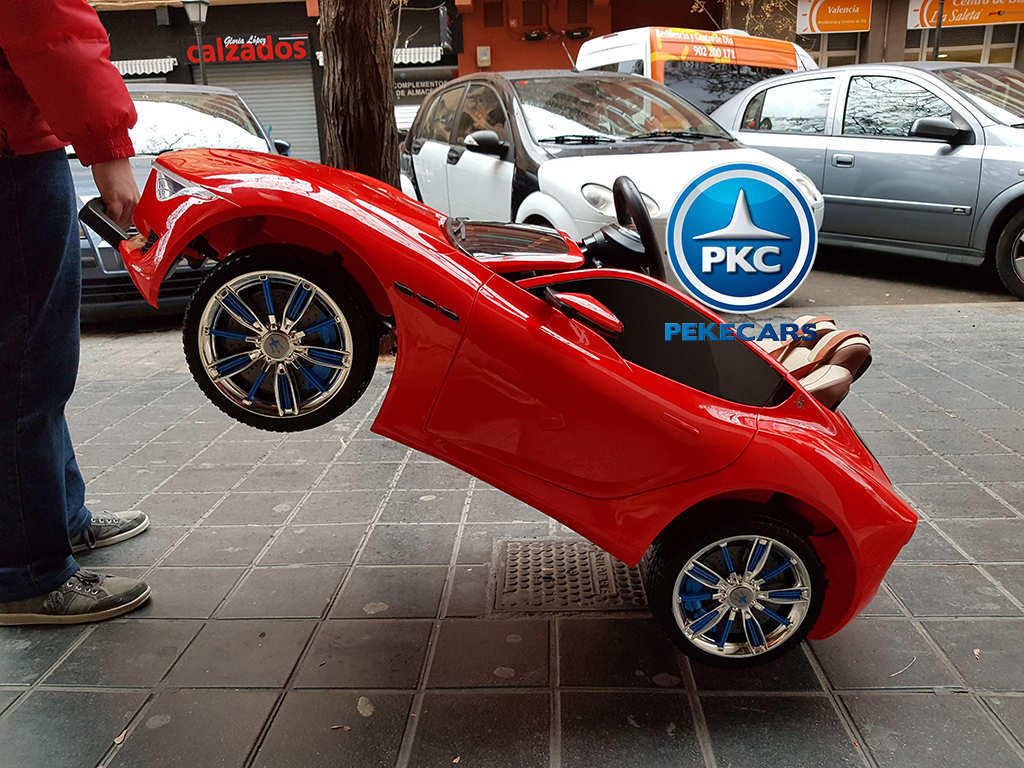 Coche electrico infantil Maserati Alfieri Rojo con Pantalla MP4 luces traseras