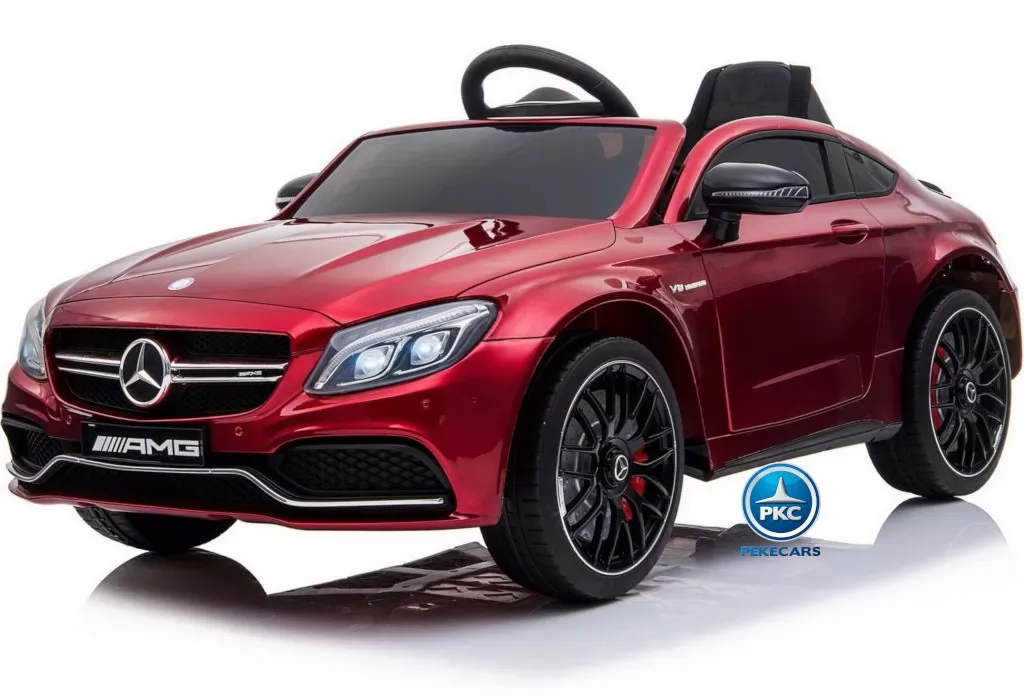 Coche electrico para niños Mercedes C63 Rojo Metalizado vista principal