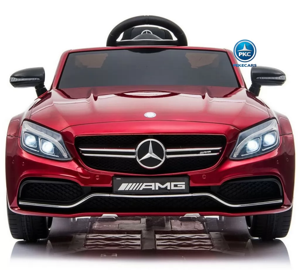 Coche electrico para niños Mercedes C63 Rojo Metalizado frontal