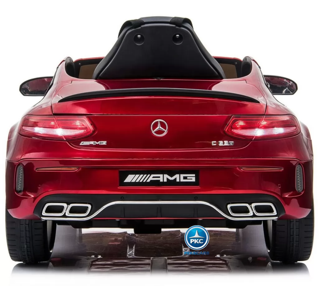 Coche electrico para niños Mercedes C63 Rojo Metalizado trasero