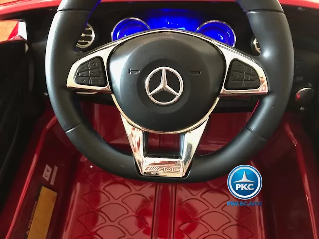 Coche electrico para niños Mercedes C63 Rojo Metalizado bateria extraible