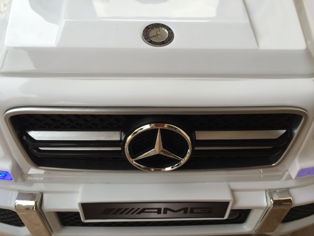 Todoterreno electrico para niños Mercedes G63 Blanco frontal