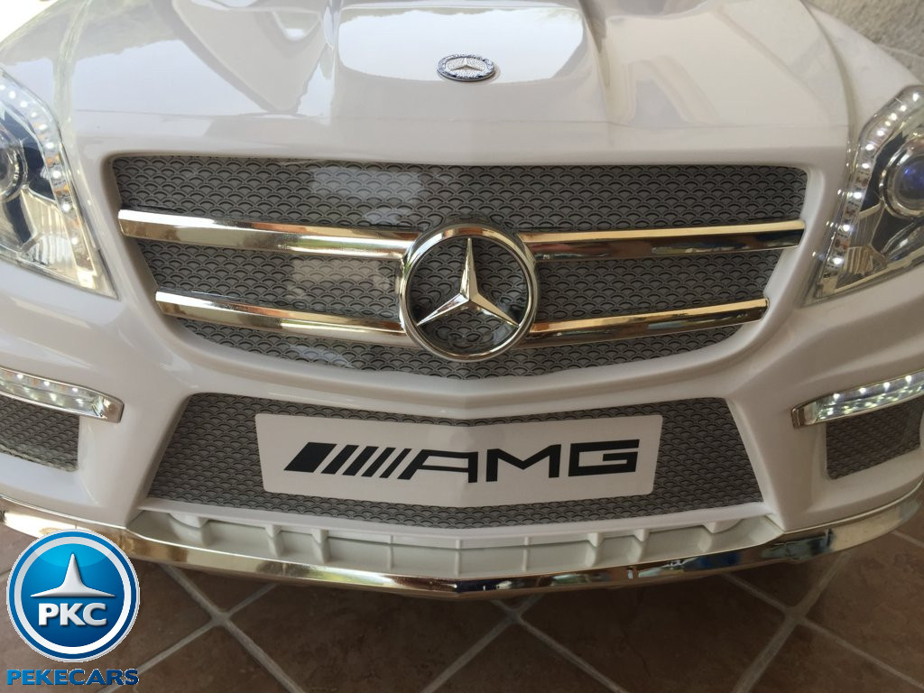 Coche electrico para niños Mercedes GL63 Blanco parrilla delantera