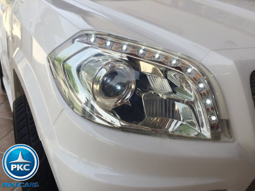 Coche electrico infantil Mercedes GL63 Blanco con luces delanteras