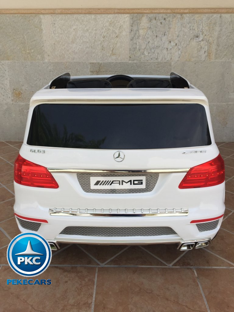 Coche electrico para niños Mercedes GL63 Blanco vista trasera