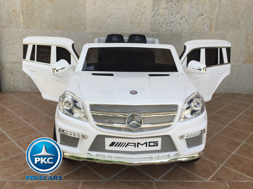 Coche electrico para niños Mercedes GL63 Blanco vista frontal