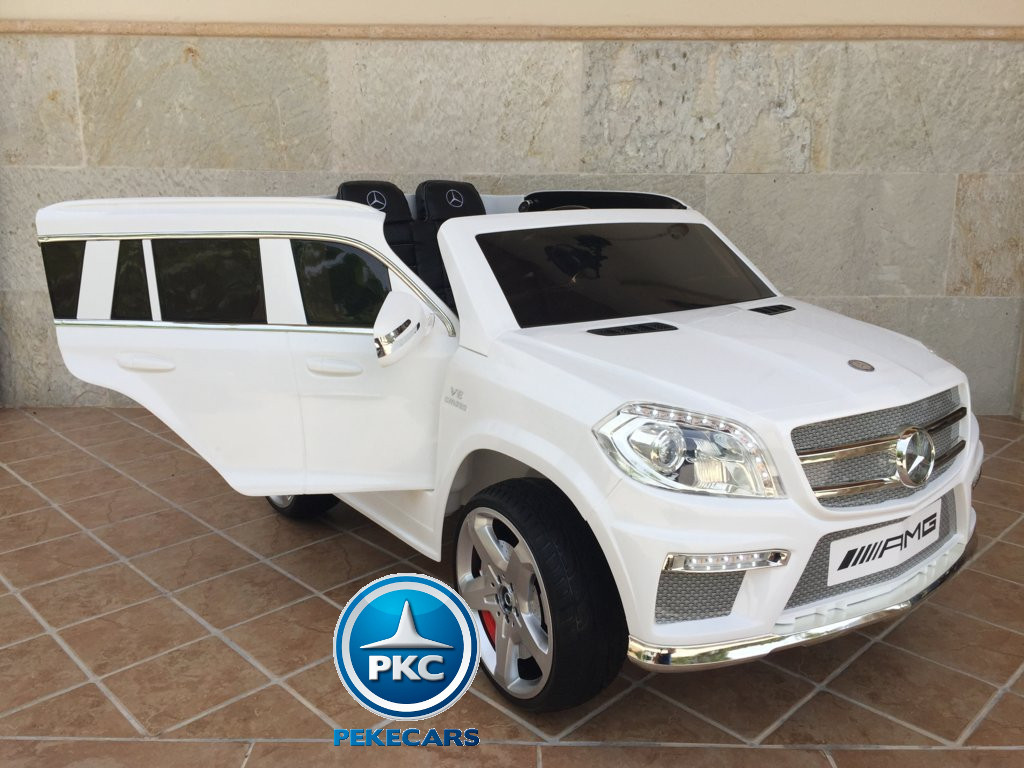 Coche electrico para niños Mercedes GL63 Blanco con apertura de puertas