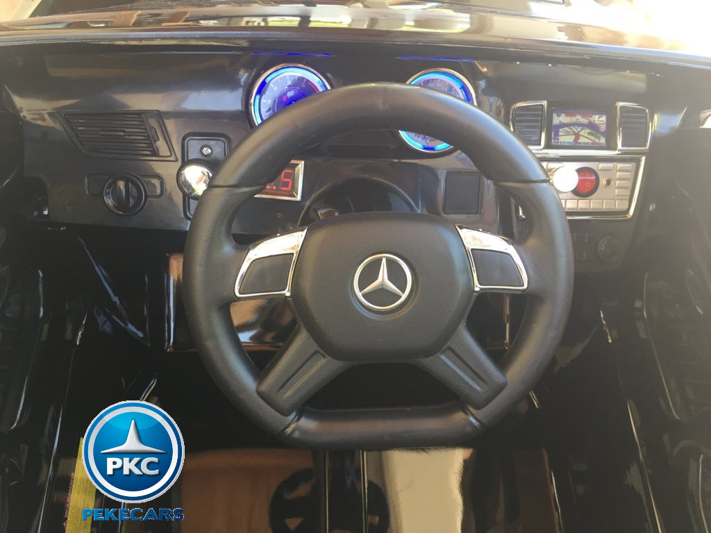 Coche electrico infantil Mercedes GL63 Negro Metalizado volante con musica y claxon
