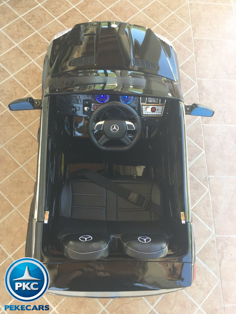 Coche electrico infantil Mercedes GL63 Negro Metalizado detalles del interior
