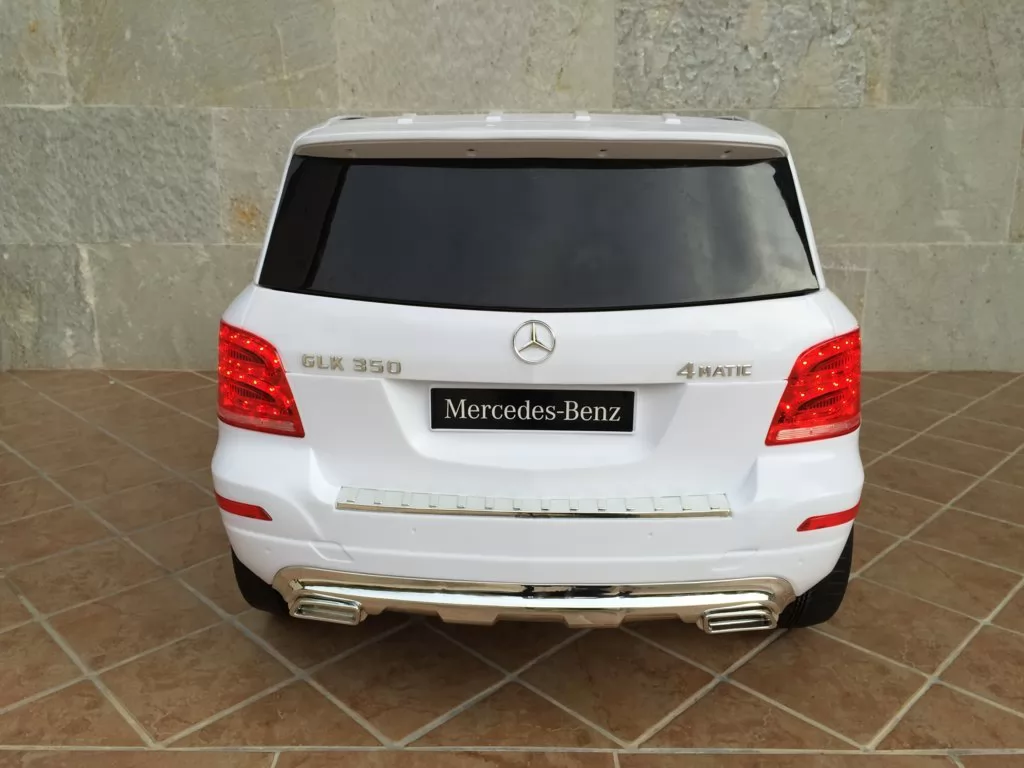 Coche electrico infantil Mercedes GLK-350 Blanco vista trasera