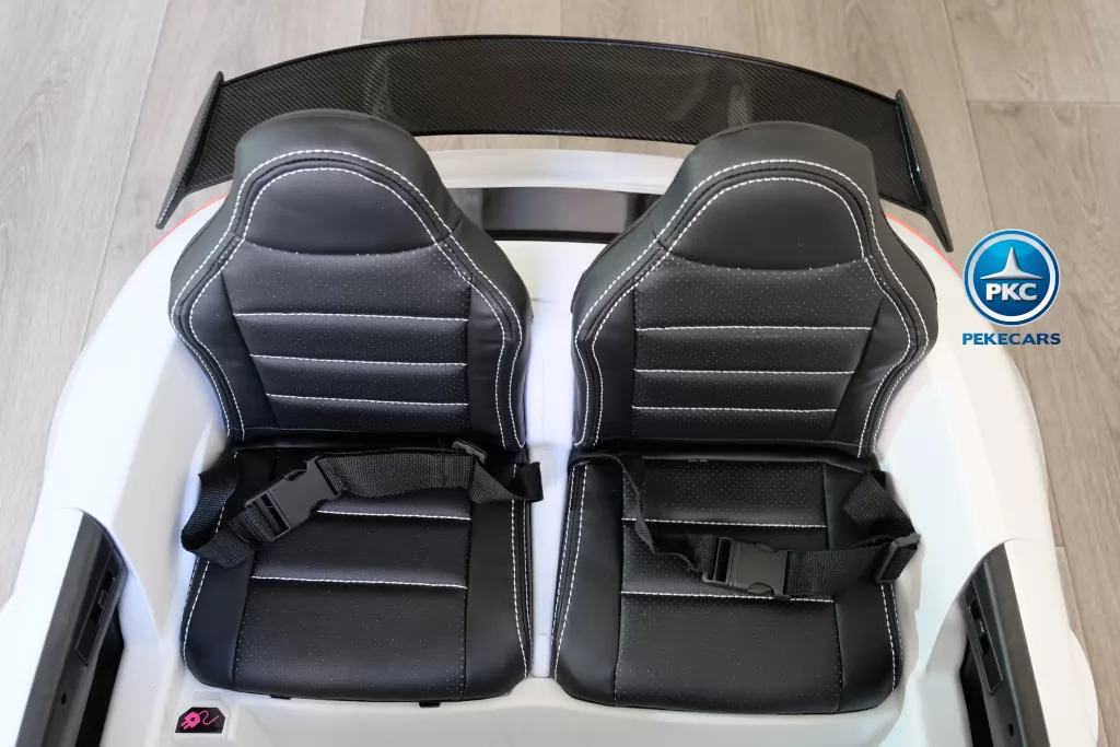 Coche electrico infantil Mercedes GTR 2 plazas Blanco dos asientos