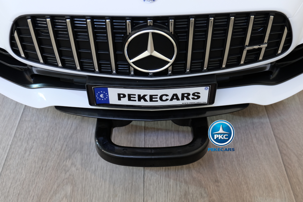 Coche electrico infantil Mercedes GTR 2 plazas Blanco asa de transporte
