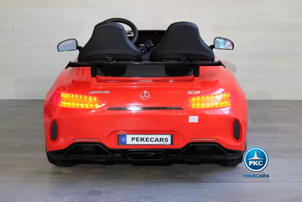 Coche electrico para niños Mercedes GTR 2 plazas Rojo vista trasera