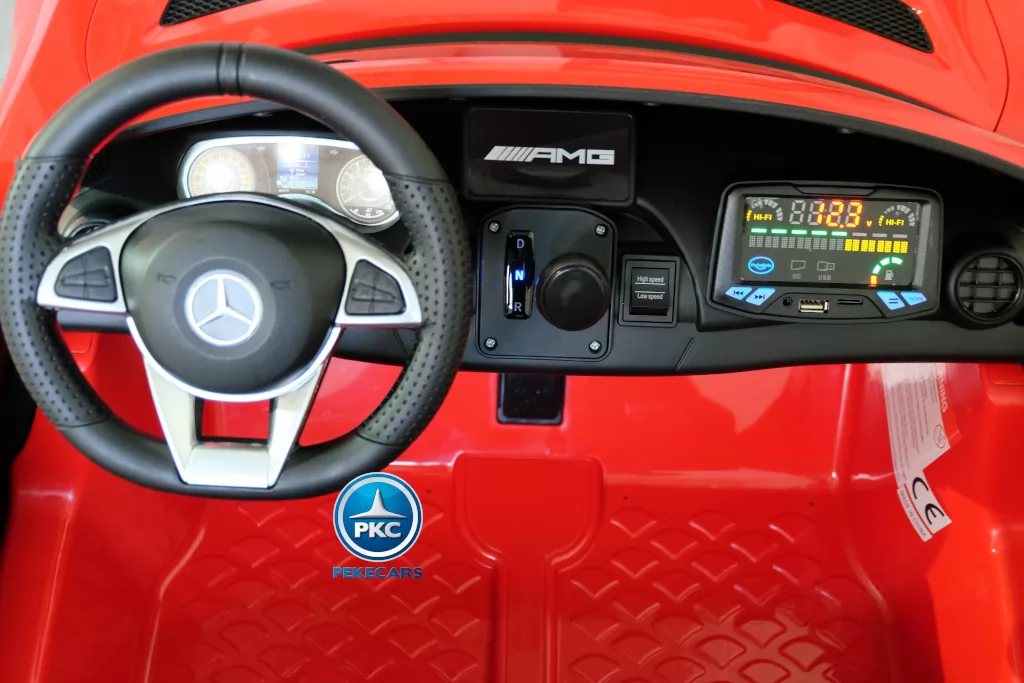Coche electrico para niños Mercedes GTR 2 plazas Rojo volante a la izquierda