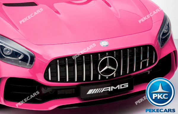 Coche electrico infantil Mercedes GTR 2 plazas Blanco vista frontal