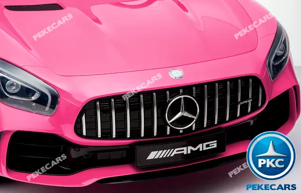 Coche electrico infantil Mercedes GTR 2 plazas Blanco vista frontal