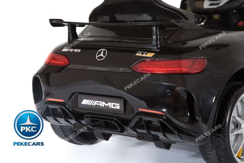 Coche electrico para niños Mercedes GTR 12V Negro con luces traseras