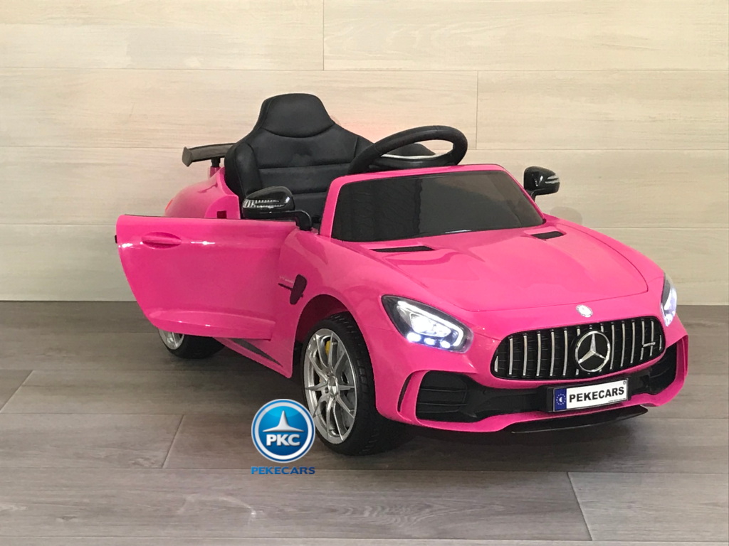 Coche electrico para niños Mercedes GTR 12V Rosa con apertura de puertas