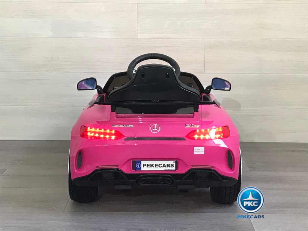 Coche electrico para niños Mercedes GTR 12V Rosa vista trasera