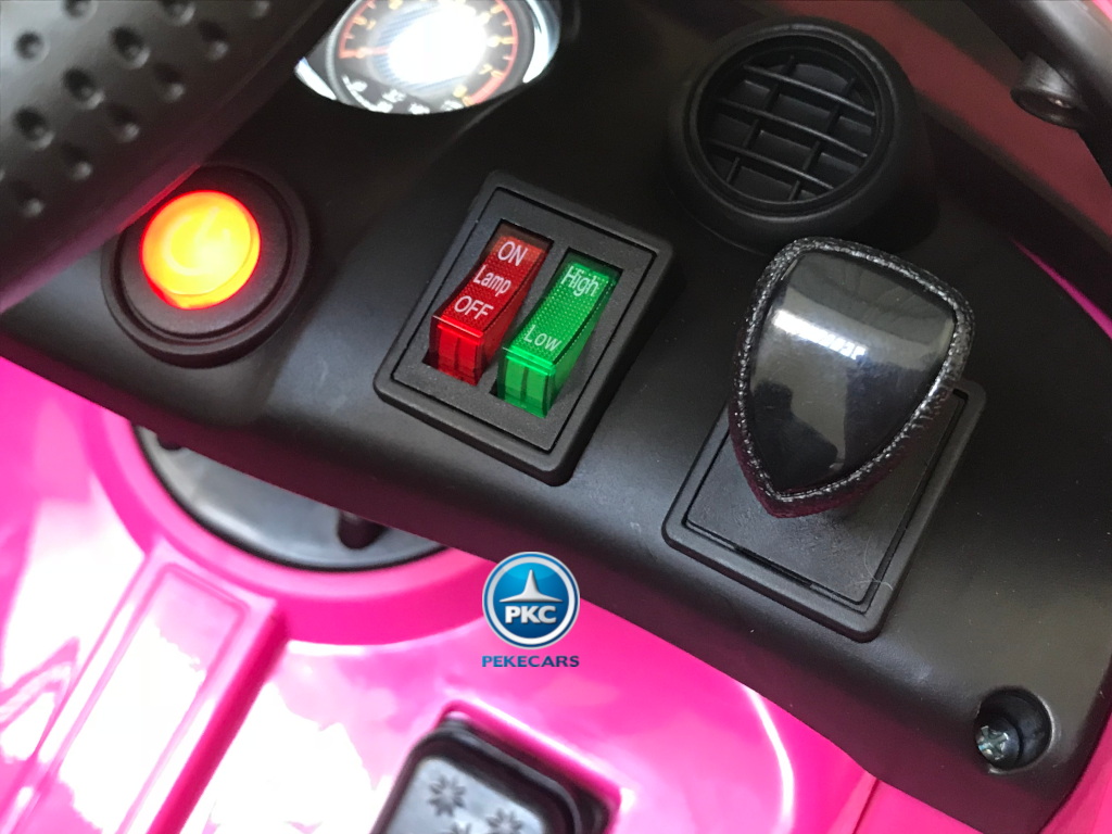 Coche electrico para niños Mercedes GTR 12V Rosa control de luces