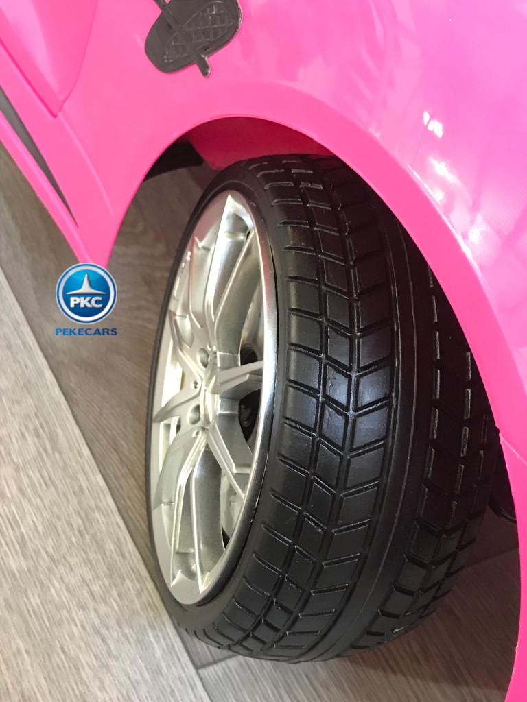 Coche electrico para niños Mercedes GTR 12V Rosa ruedas de caucho antipinchazos