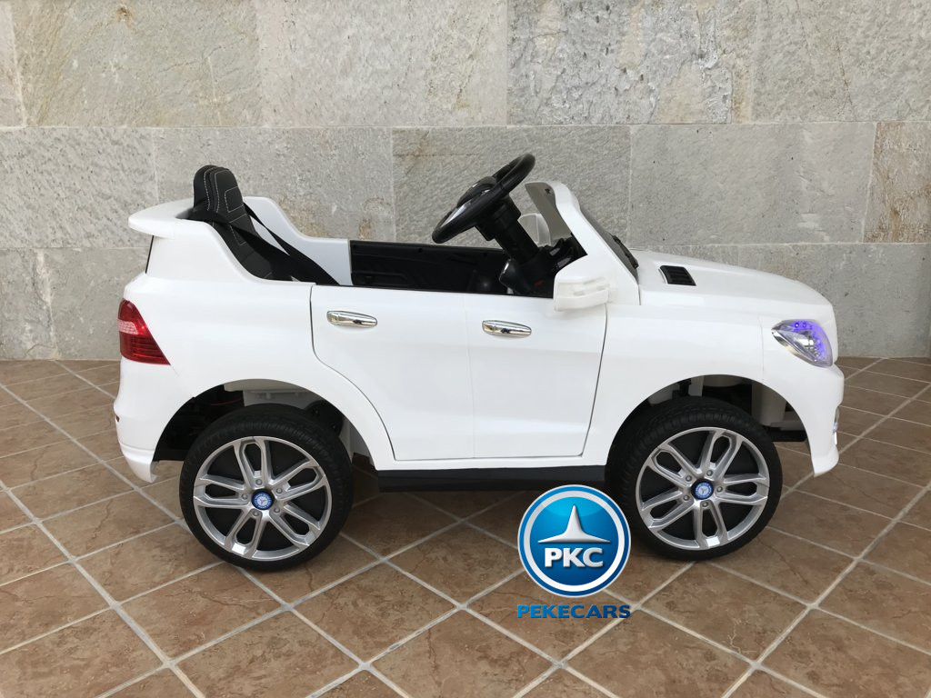 Coche electrico para niños Mercedes ML-350 Blanco lateral