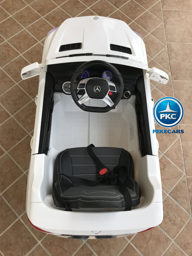 Coche electrico infantil Mercedes ML-350 Blanco detalles del interior