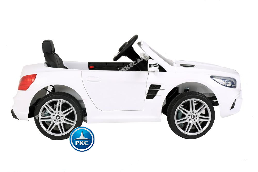 Coche electrico infantil Mercedes SL500 Blanco visto desde arriba
