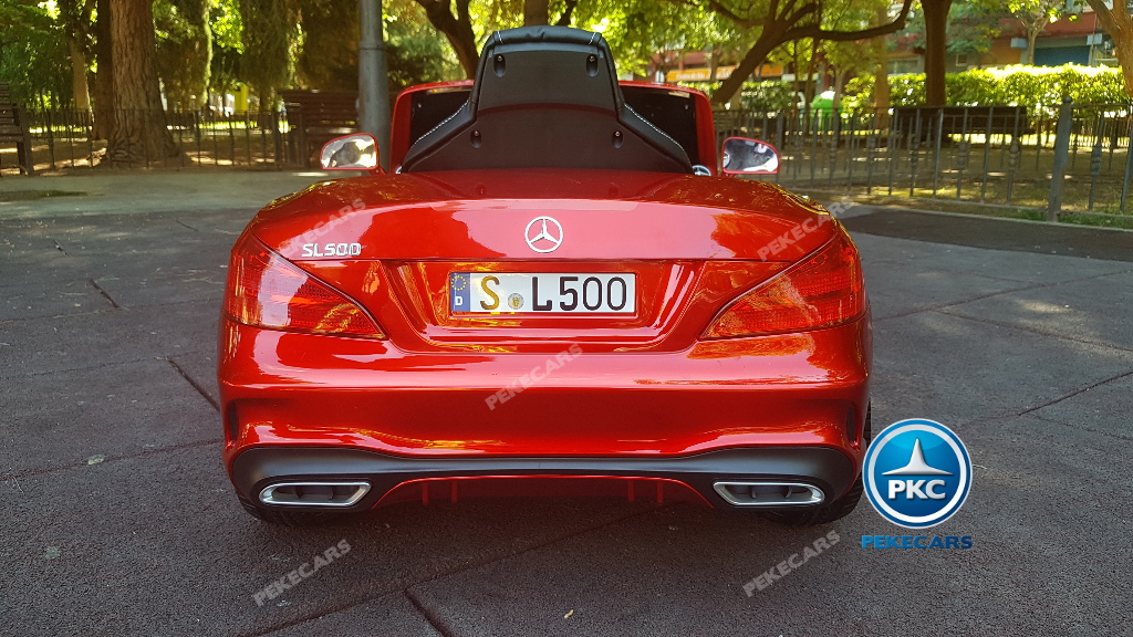 Coche electrico para niños Mercedes SL500 Rojo Metalizado vista trasera