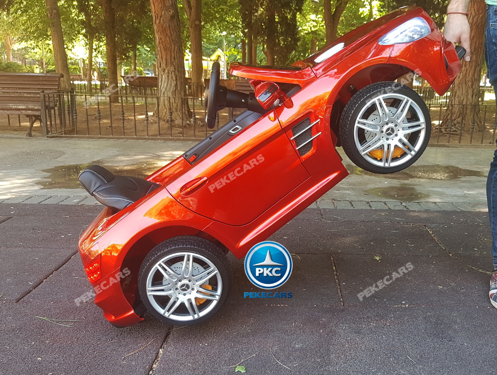 Coche electrico para niños Mercedes SL500 Rojo Metalizado ruedines de transporte