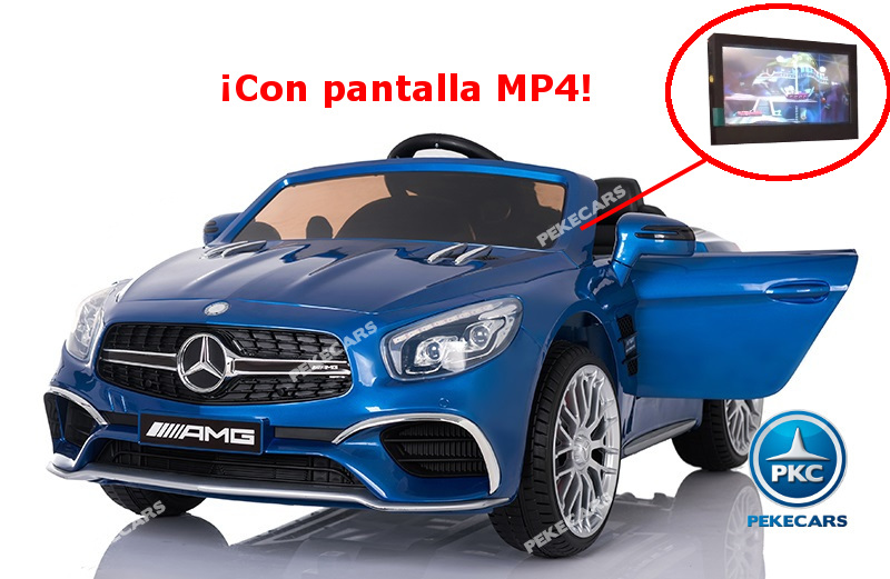Coche electrico para niños Mercedes SL65 con MP4 y bateria extra Negro vista principal
