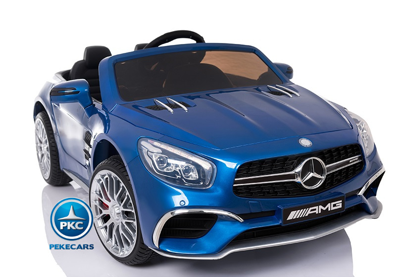 Coche electrico infantil Mercedes SL65 con MP4 y bateria extra Azul Metalizado