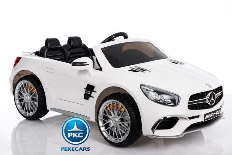 Coche electrico para niños Mercedes SL65 con MP4 Blanco ruedas de caucho antipinchazos
