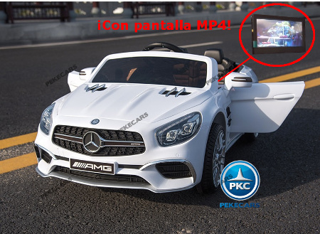 Mercedes SL65 12V 2.4G con pantalla MP4 Blanco