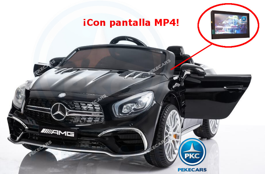 Coche electrico para niños Mercedes SL65 con MP4 Negro vista principal