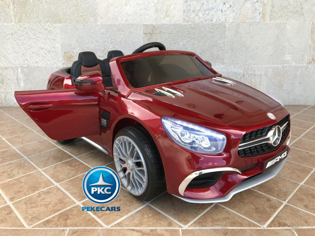 Coche electrico para niños Mercedes SL65 con MP4 y bateria extra Rojo Metalizado con apertura de puertas