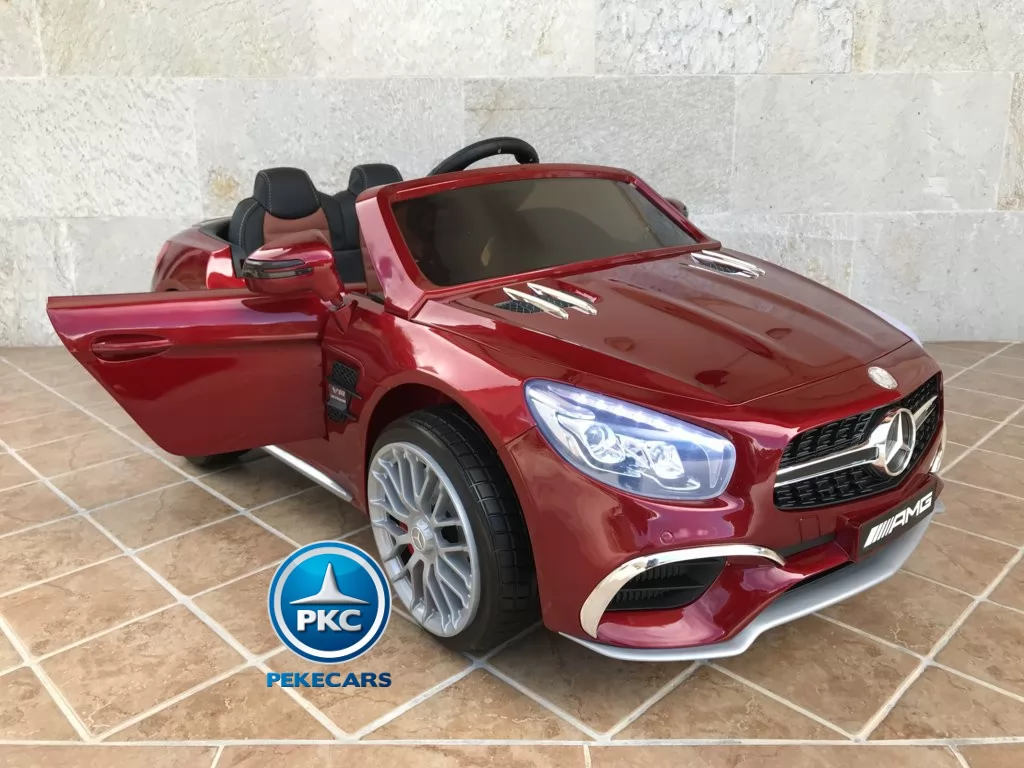 Coche electrico para niños Mercedes SL65 con MP4 Rojo Metalizado con apertura de puertas