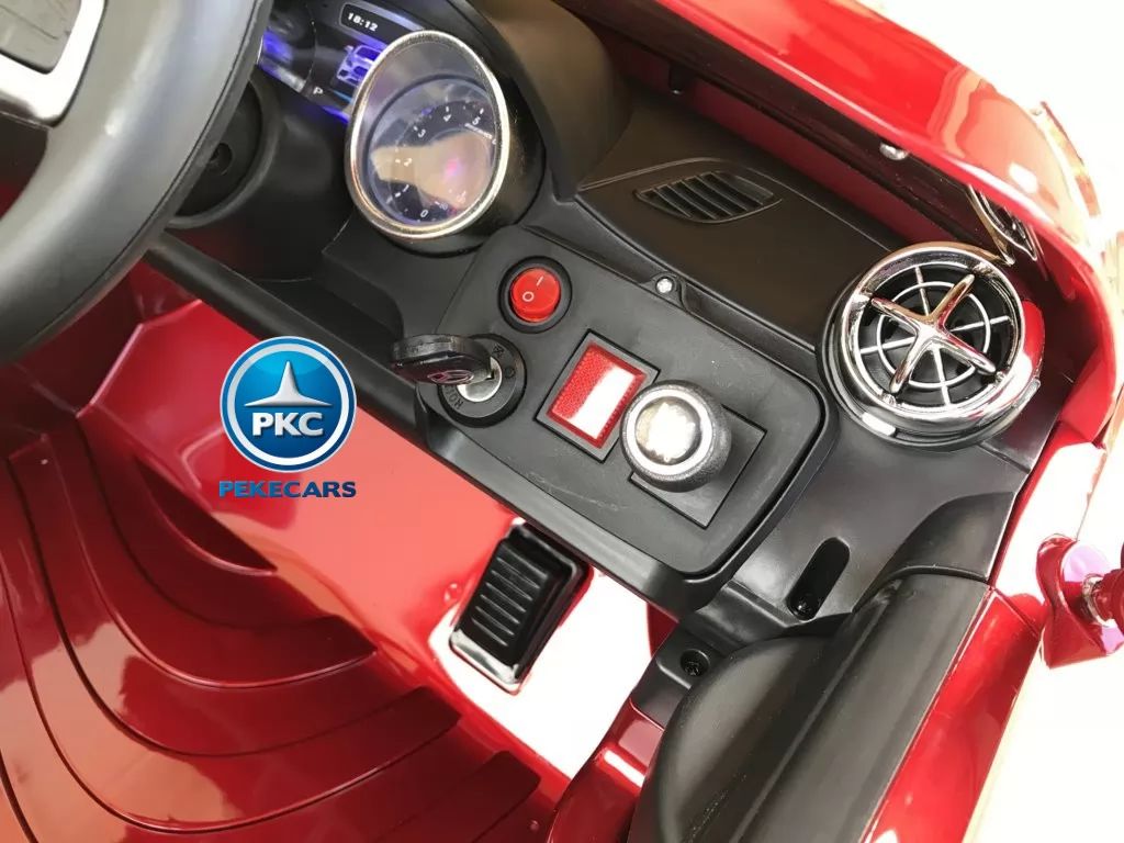 Coche electrico para niños Mercedes SL65 con MP4 Rojo Metalizado con llave de arranque