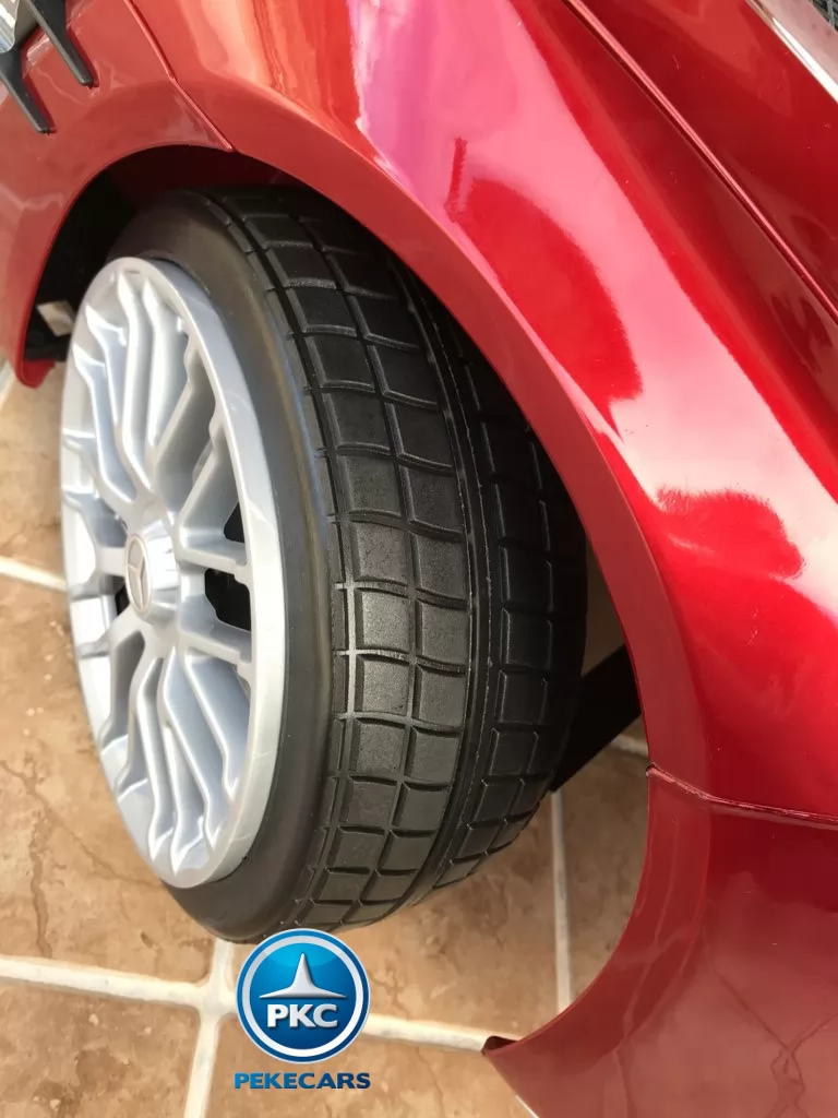 Coche electrico para niños Mercedes SL65 con MP4 Rojo Metalizado ruedas de caucho antipinchazos